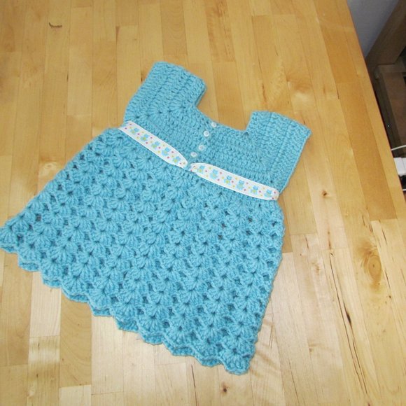 Taller de ABU handmade blue baby dress (crochet) - Picture 11 of 13
